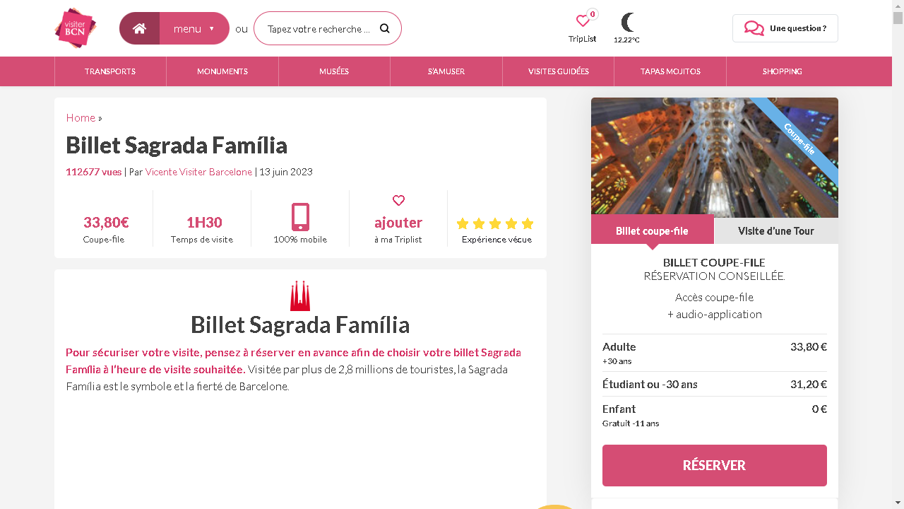 Capture d'écran de https://visiter-barcelone.com/ticket-sagrada-familia/